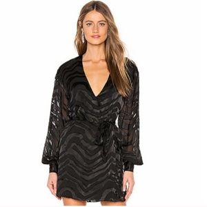 L’Academie Alexandra Black Tiger Mini Dress